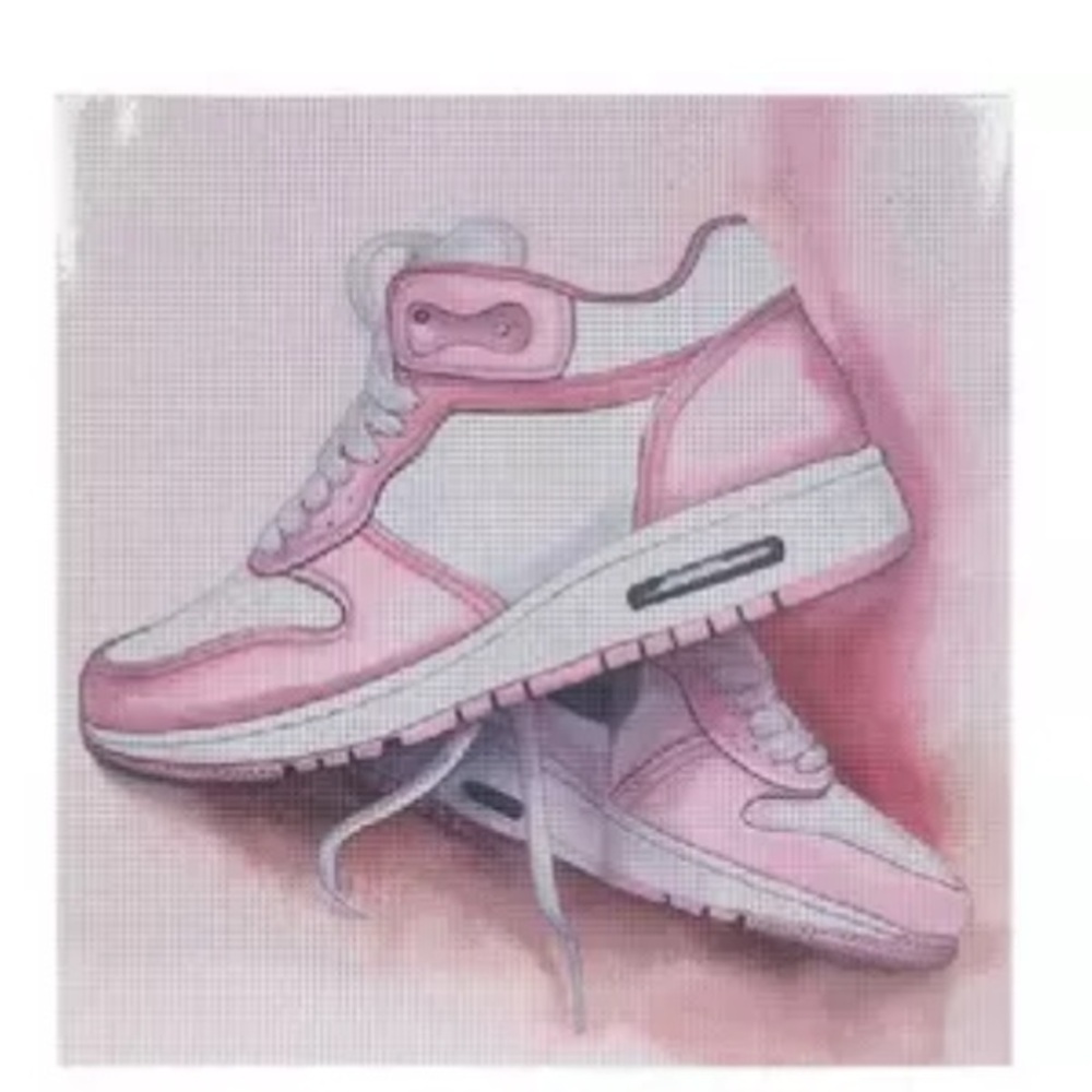 New! Diamond Art Canvas Kit by Hobby Lobby - Pink and White Sneakers